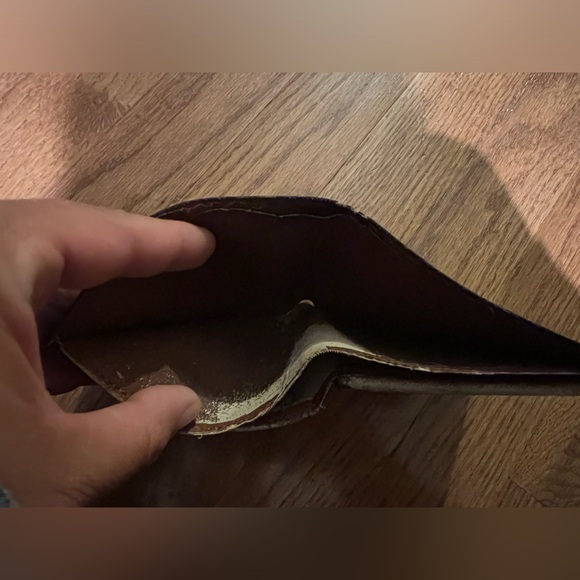 LOUIS VUITTON Folded Wallet Bi-fold PVC Brown Monogram Used - Picture 9 of 15